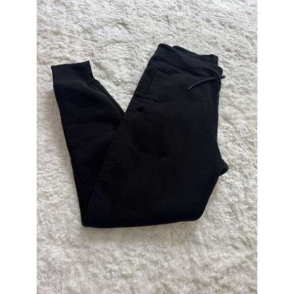 WT02 Black Fleece Lined Cuff Ankle Sweatpants size M - Picture 2 of 2
